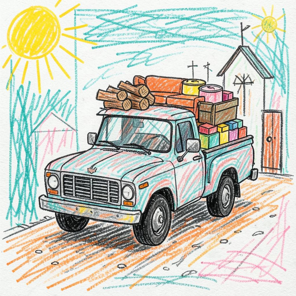 Bible-Driven Pickup Man." artwork