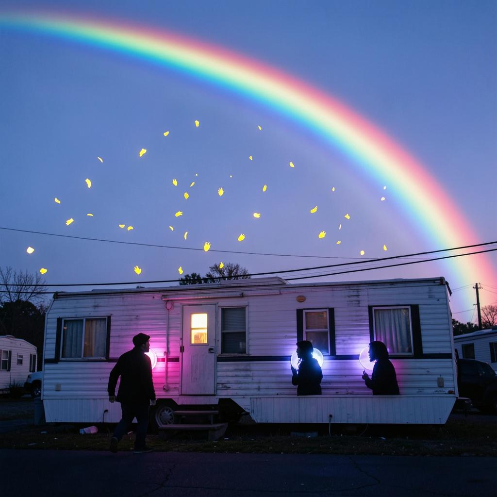 Chasing rainbows of tiny yellow hands artwork