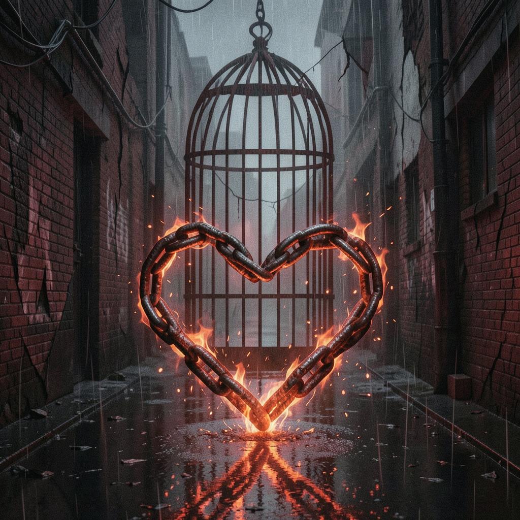 Twin Flames in a Rusted Cage V2 artwork