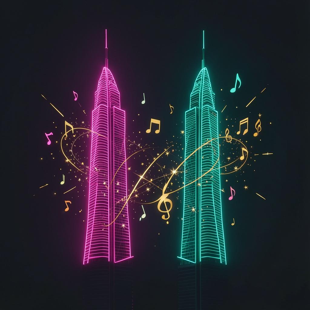 Dua Menara Berbeza artwork