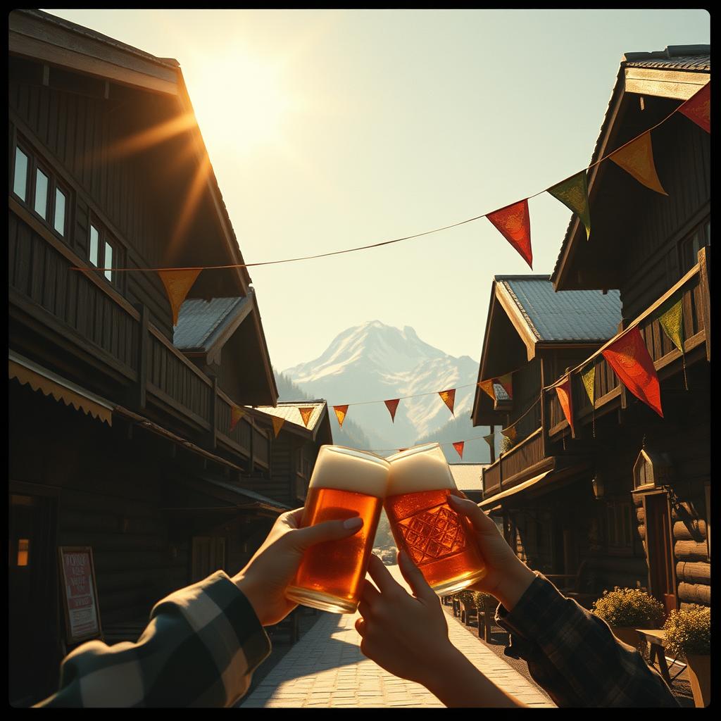 Having a beer in the Caucasus artwork