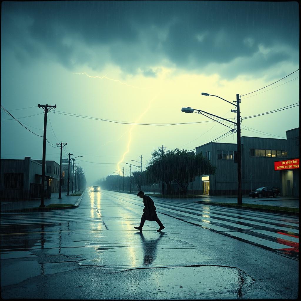 Gefangen x Verlassene Straße im Gewitter (Mashup) artwork
