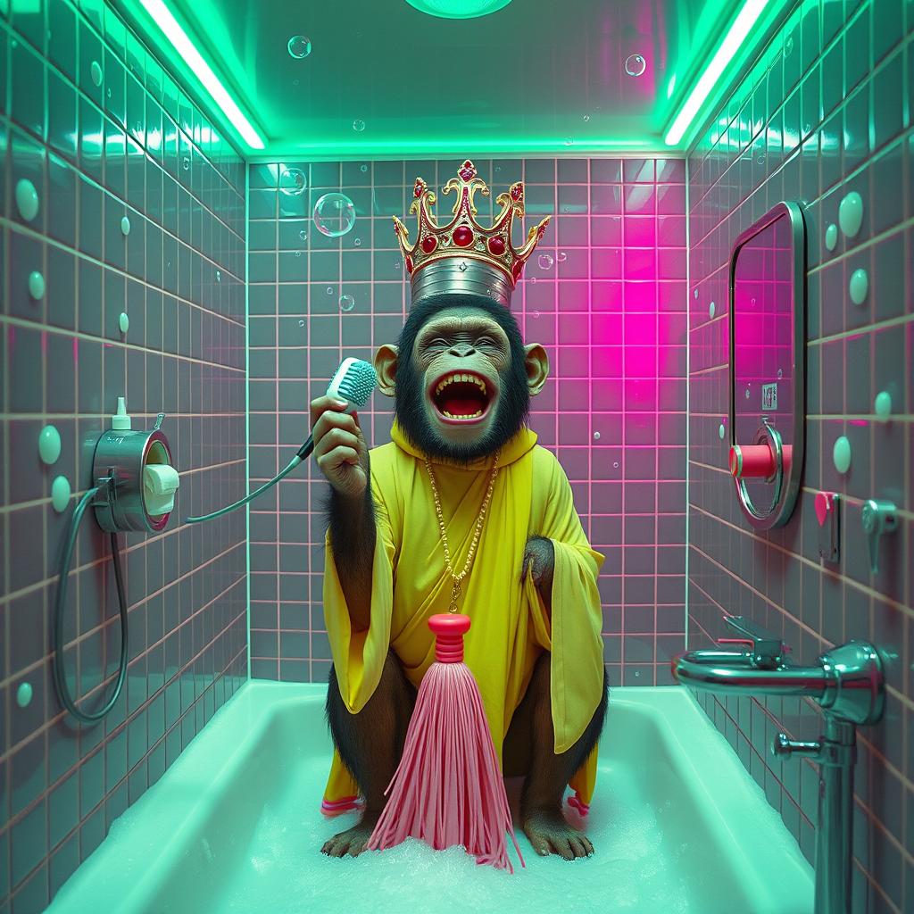 Chimpanzee monkey girl artwork