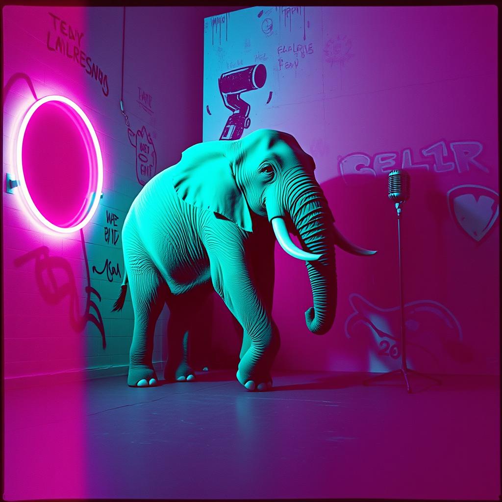 Come stomping in the room like an elepha artwork