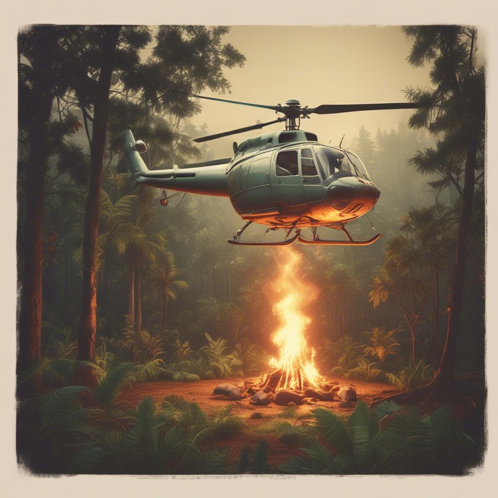 The helicopter crash artwork