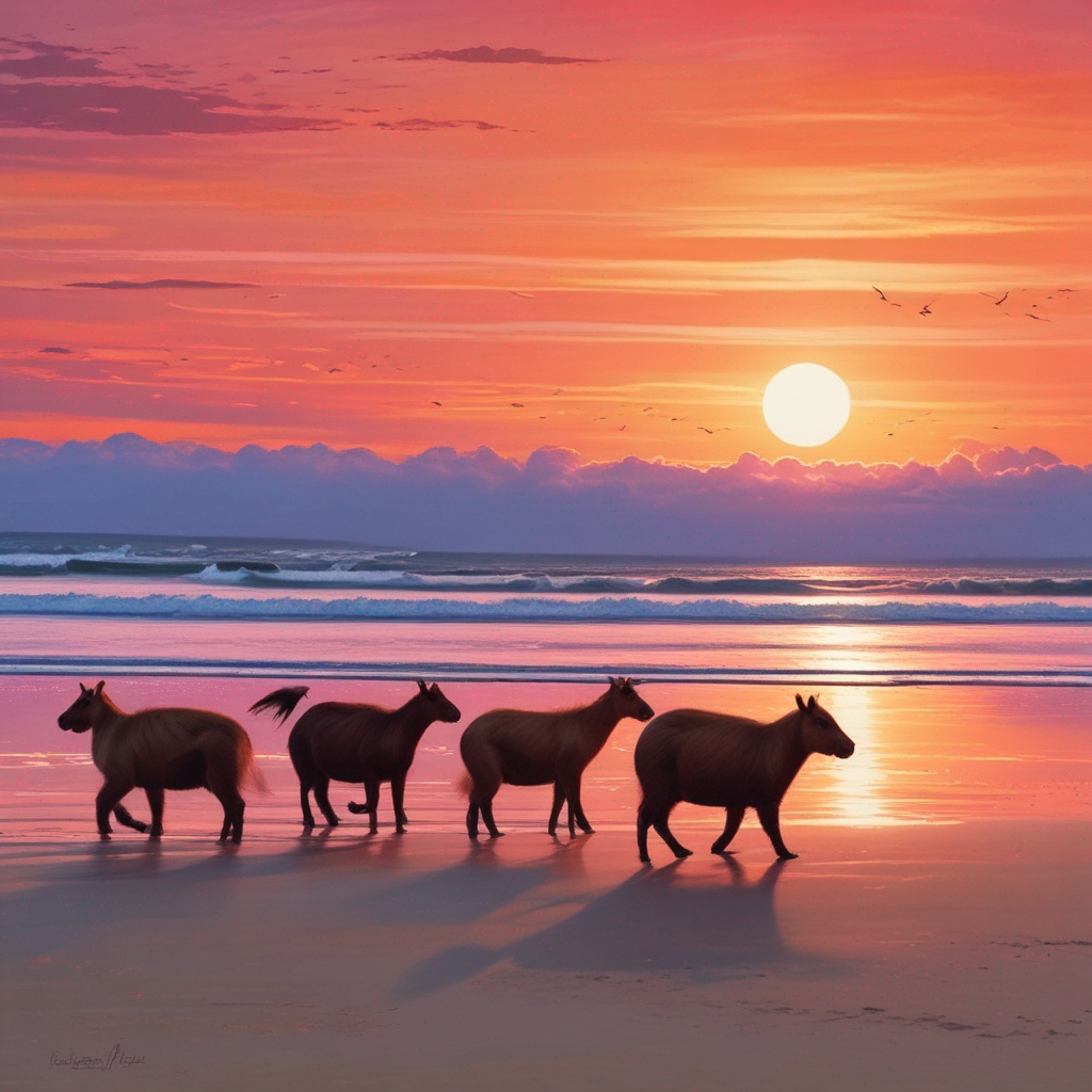 Capyband - Capybara on the Beach artwork
