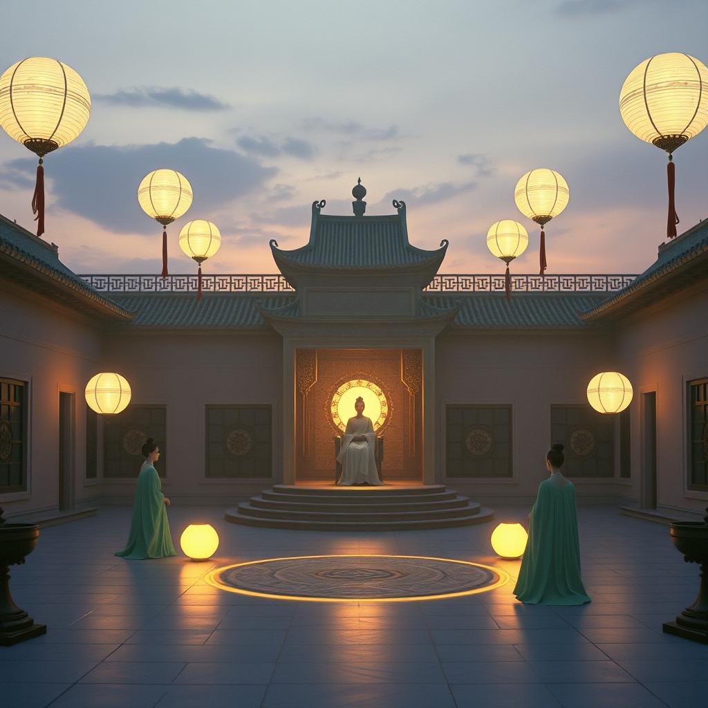 九天玄女與六丁玉女 - The Mysterious Lady and Her Six Jade Maidens artwork