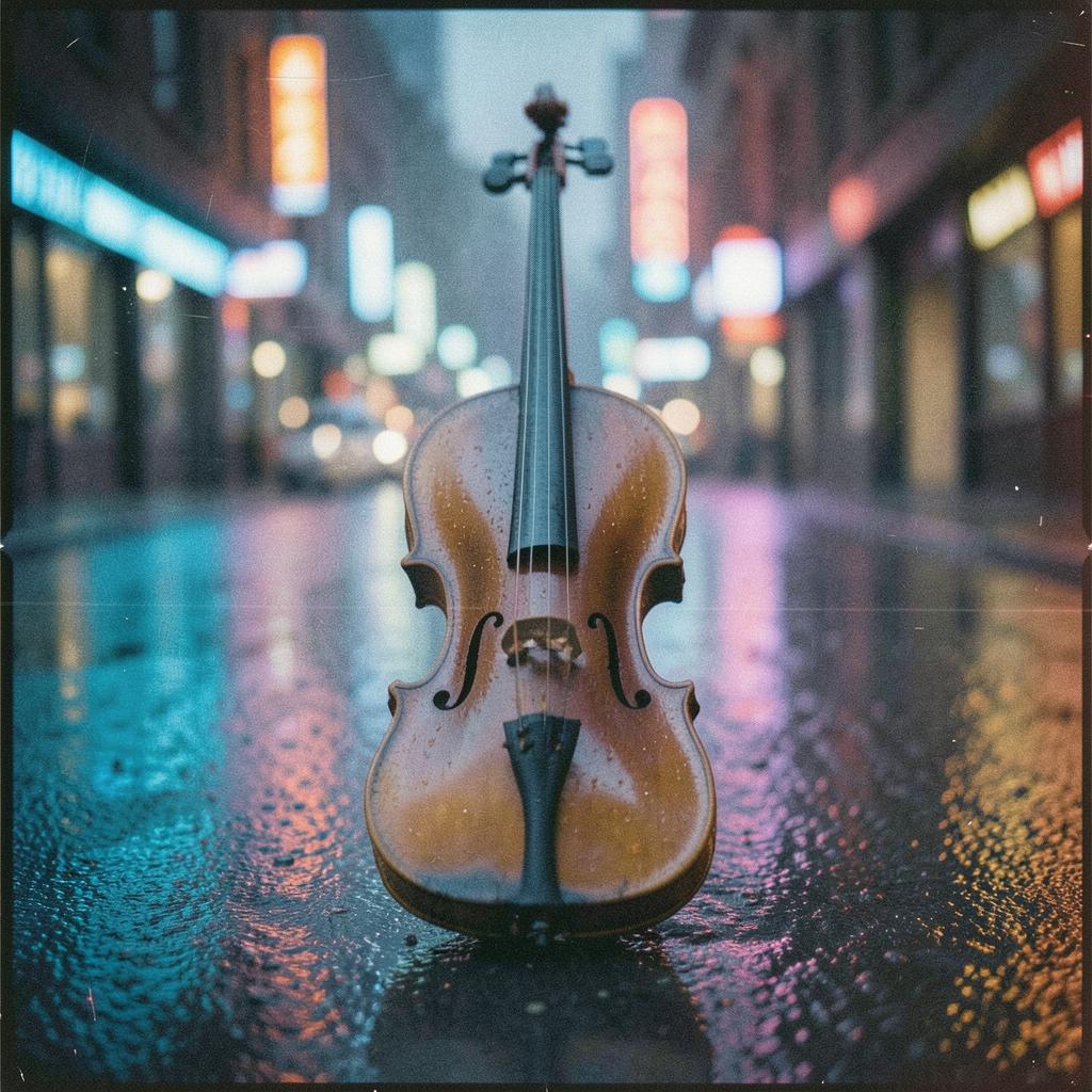 Cello Beneath the Neon Glass artwork