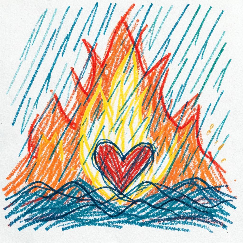 BYA: Melodic Power Ballad, Title: Wildfire in the Rain, artwork