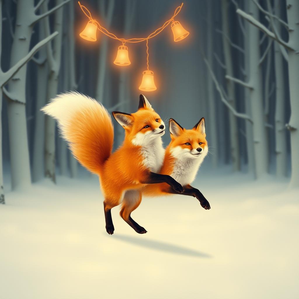 Deux petits renards dansent