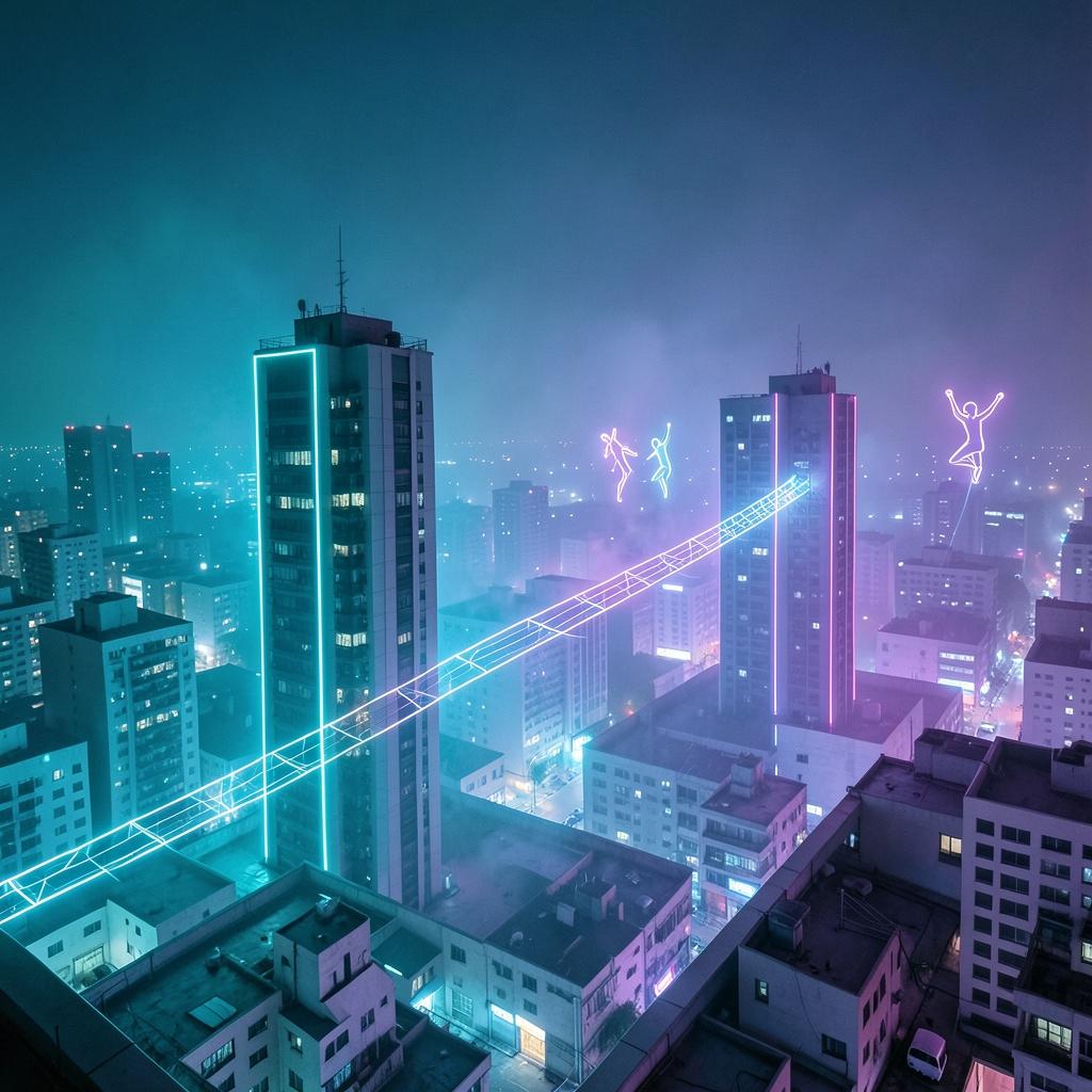 Neon Highwire Riot Run artwork