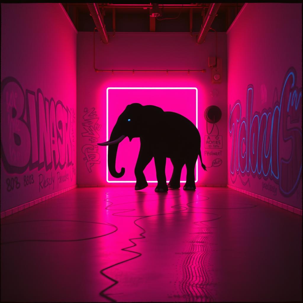 Come stomping in the room like an elepha artwork
