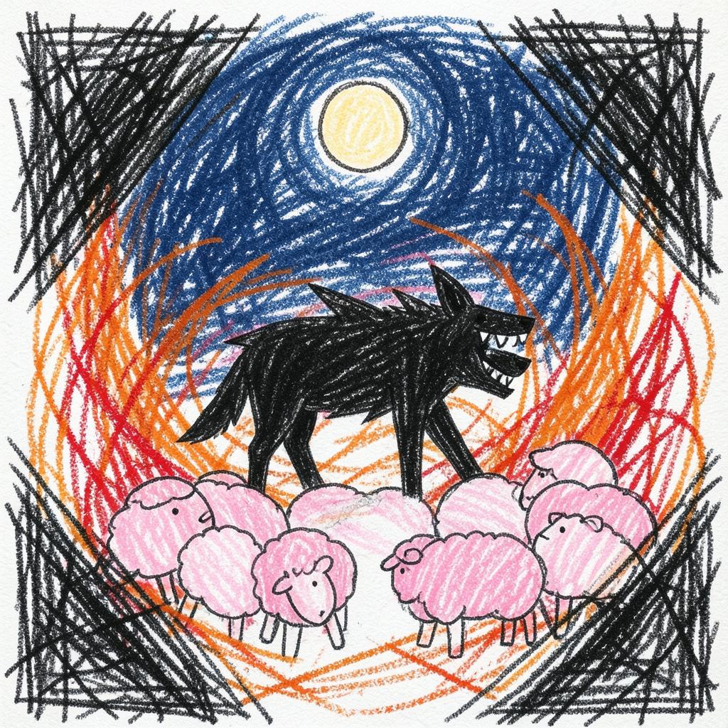 WOLF AMONG SHEEP artwork