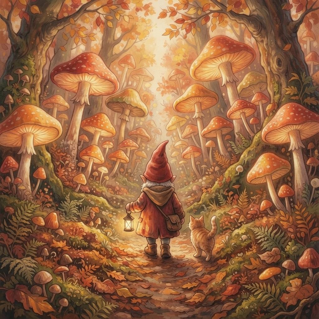 大きなキノコの森と魔法の粉 artwork