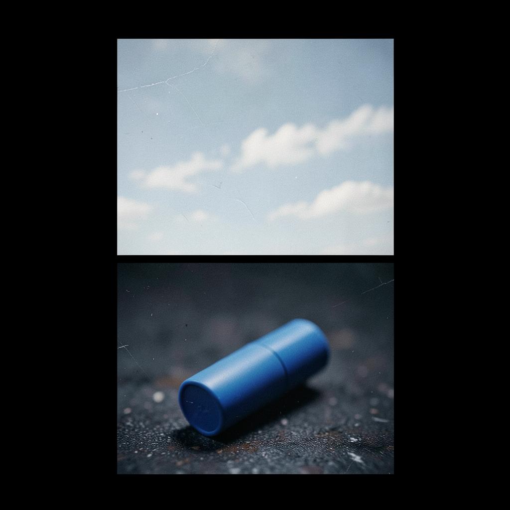 Blue lipstick artwork