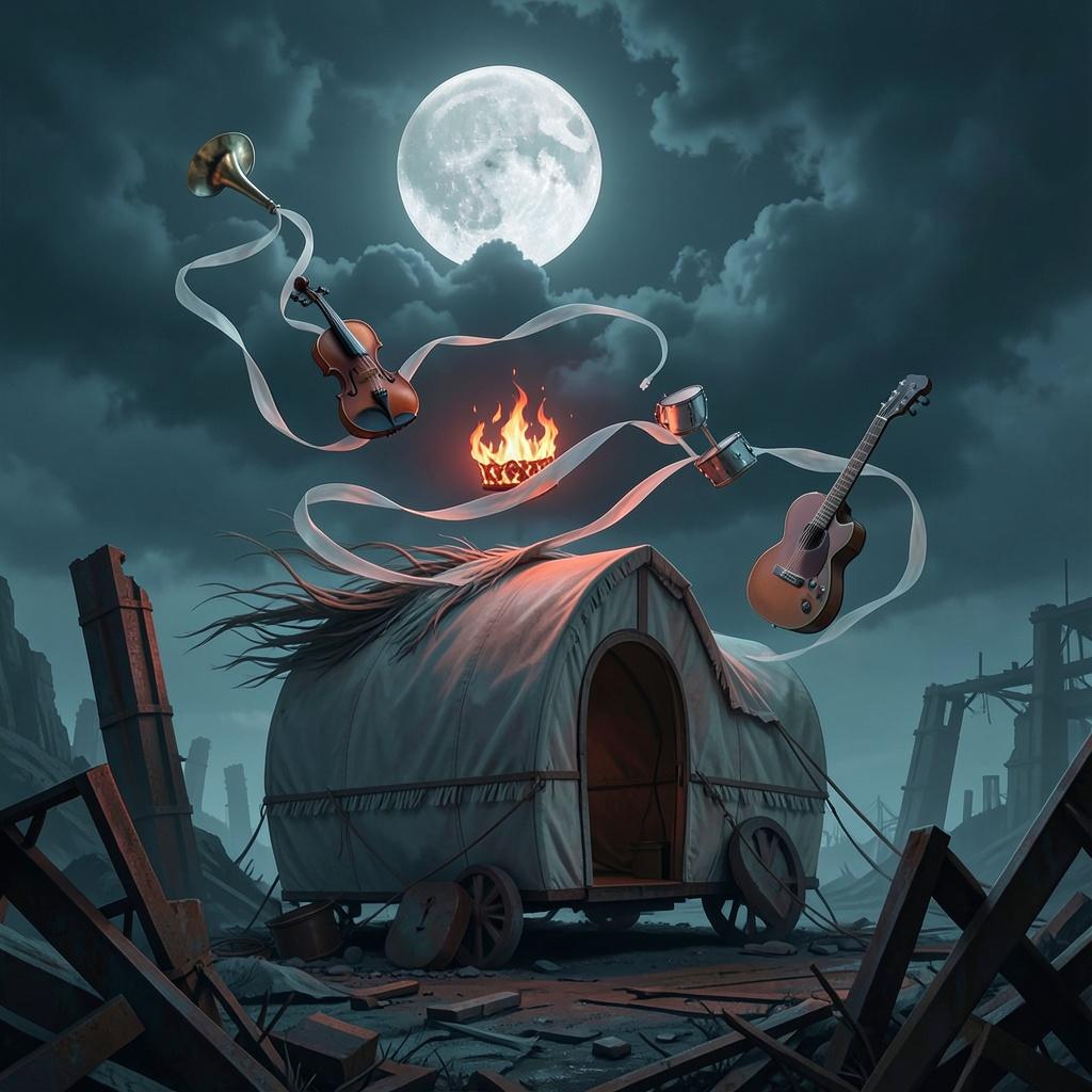 Hajamba izzó zsarátot tűzök artwork