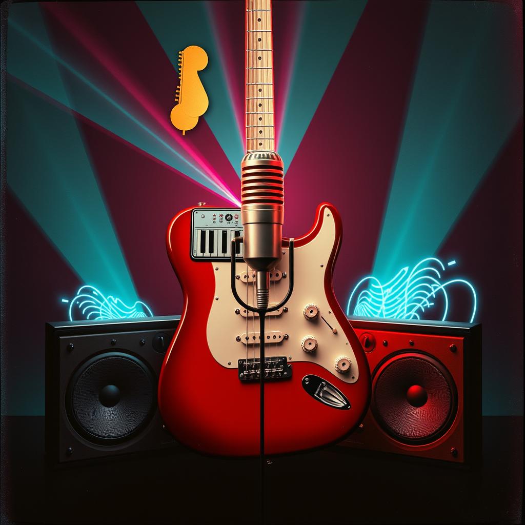 Guitar rock dumb colab piano artwork