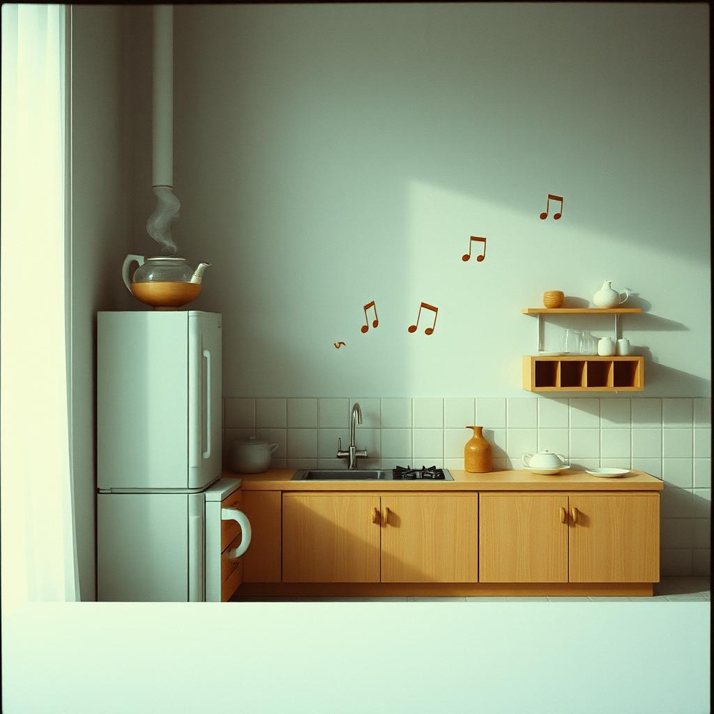 The dishwasher plays artwork