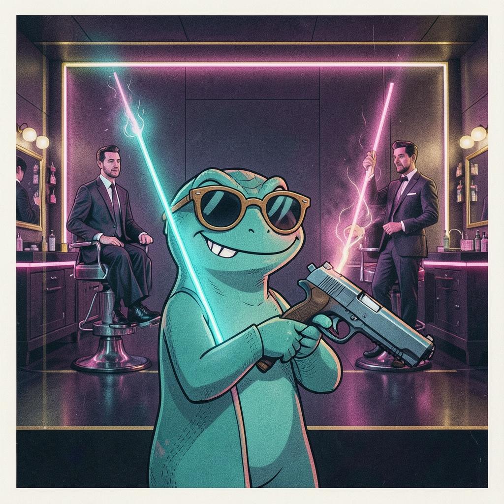 Run! That Lizard's got a Gun! [Barbershopped] artwork