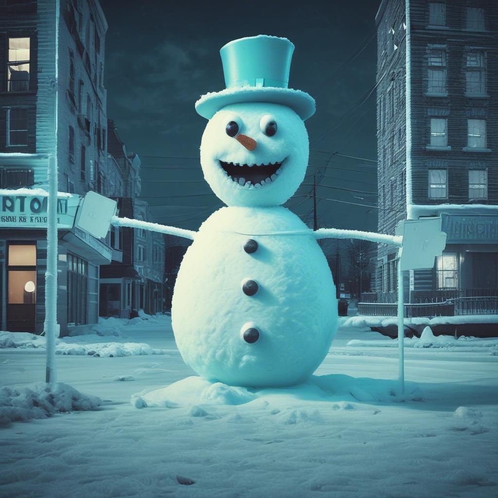 Snowman Zombie at the North Pole artwork