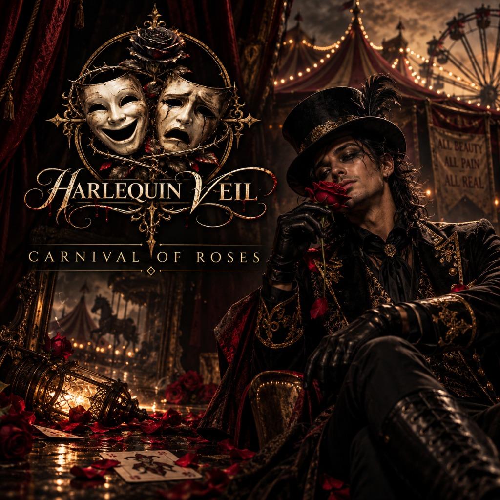 Harlequin Veil: "Carnival of Roses"