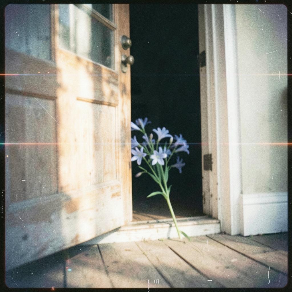 Blue Lilies at Door artwork