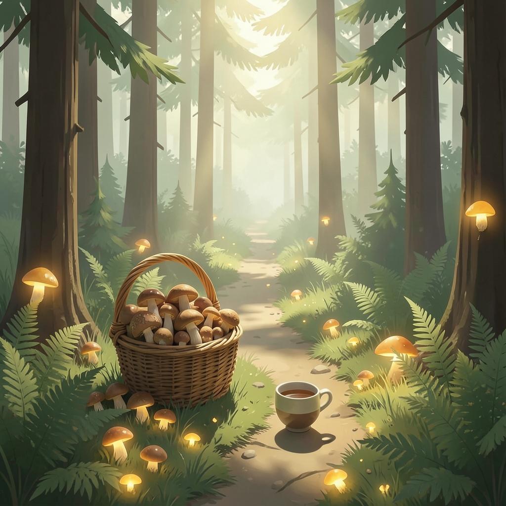 Košík plný hub artwork