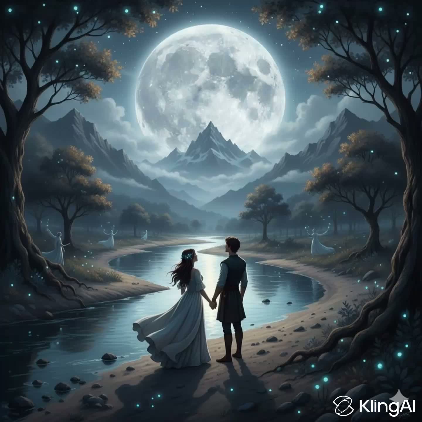 Night Paradise Beach Dream in the Mountains artwork