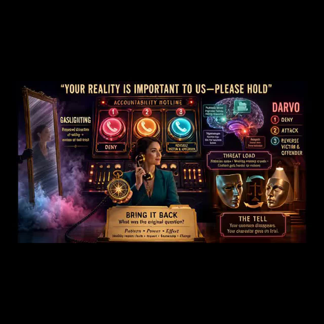 DARVO Song  “Your Reality Is Important to Us—Please Hold” artwork