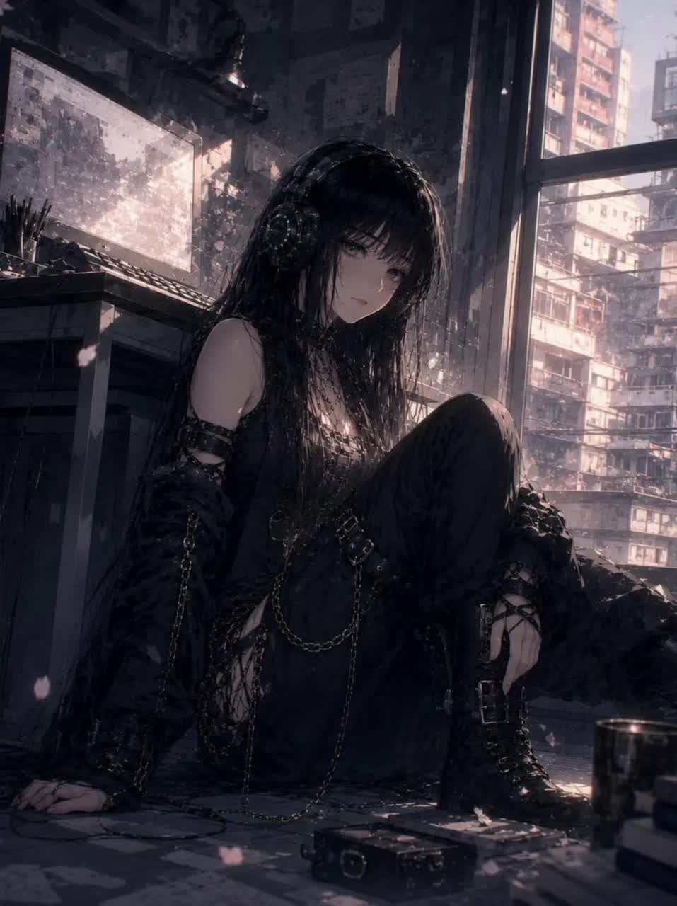 昼下がり、PCを前に artwork