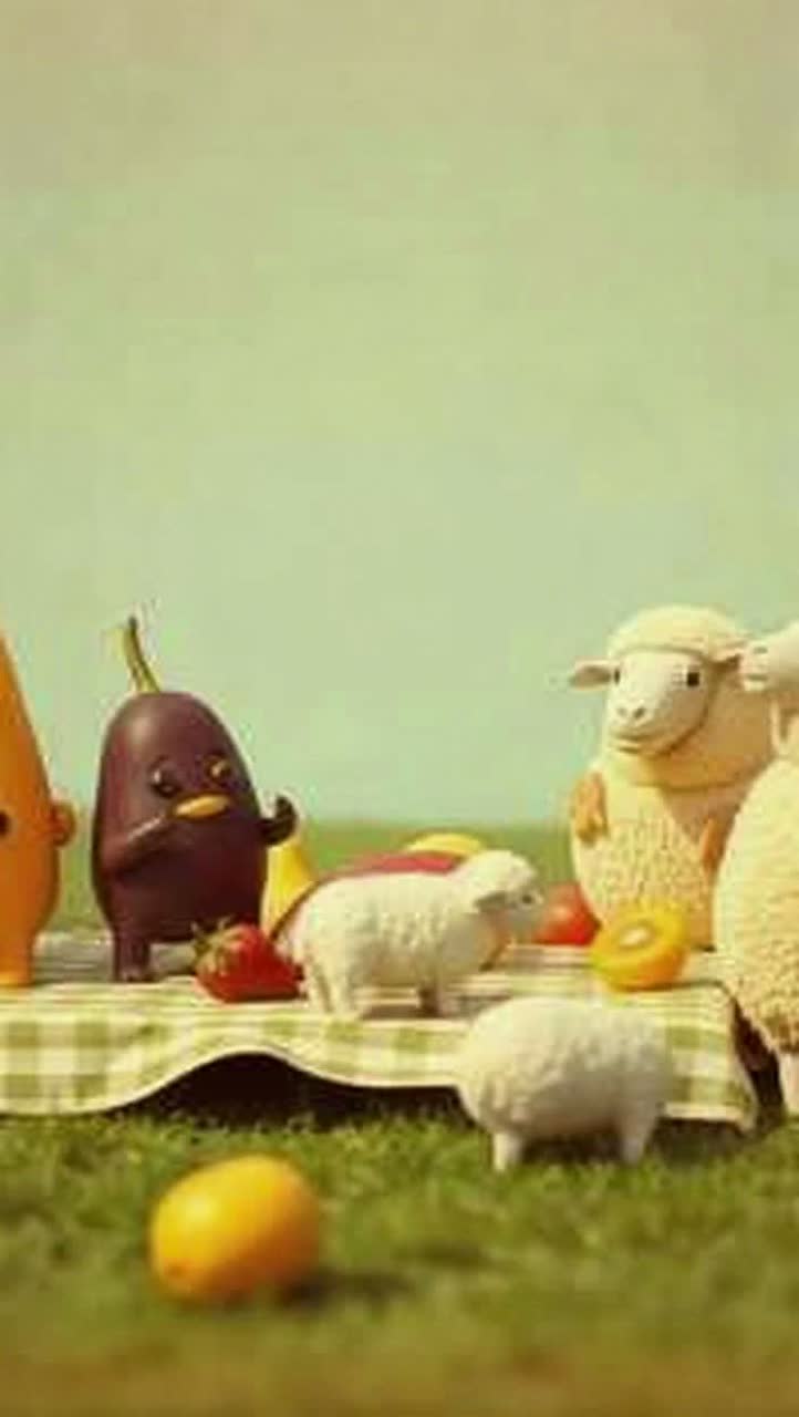 the sheep are singing "baa-nana!" artwork