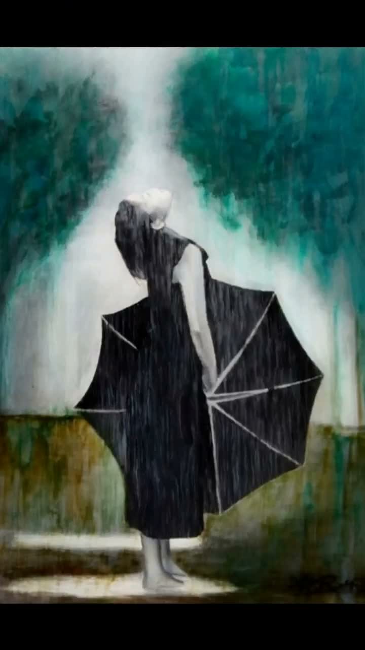 She walks in the rain artwork