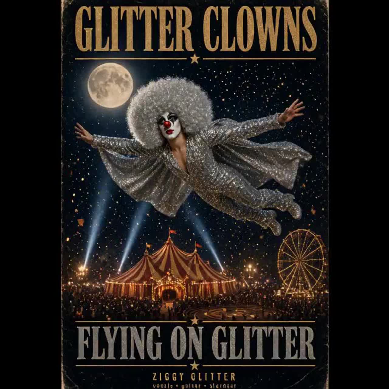 "The Glitter Clowns" presents Flying on Glitter (LSD Version) artwork