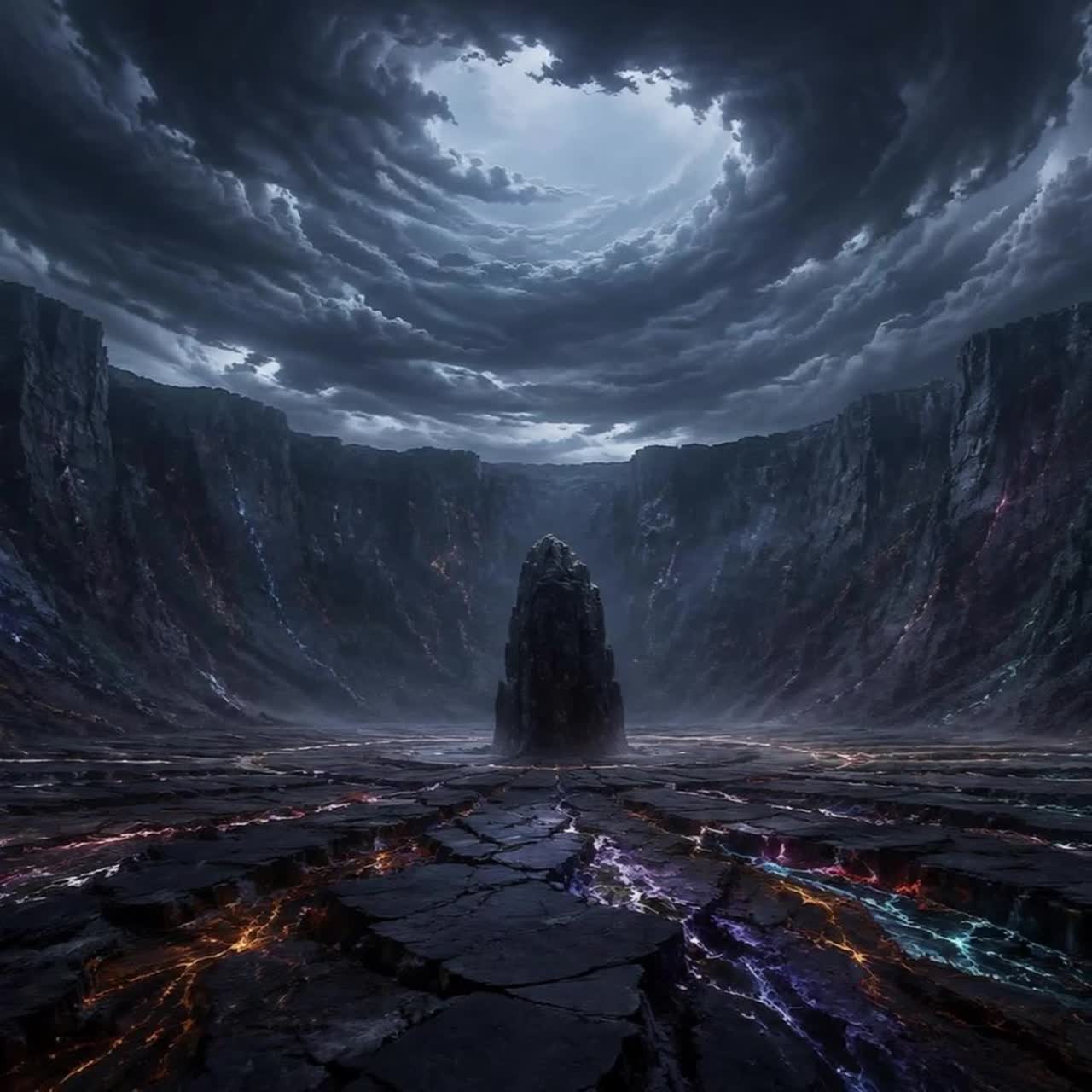 When the Mountain Answered in Thunder | Cinematic Post-Metal & Darkwave artwork