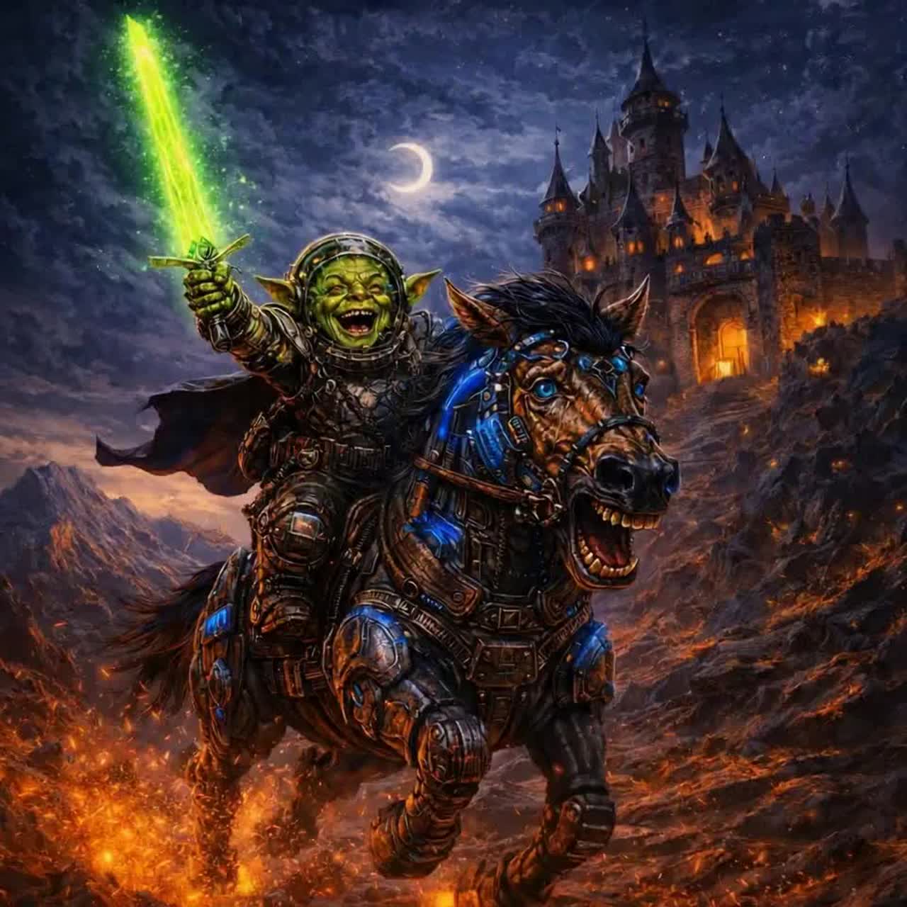 Зелёный Рыцарь на Кибер-Скакуне. #Банда 5 artwork