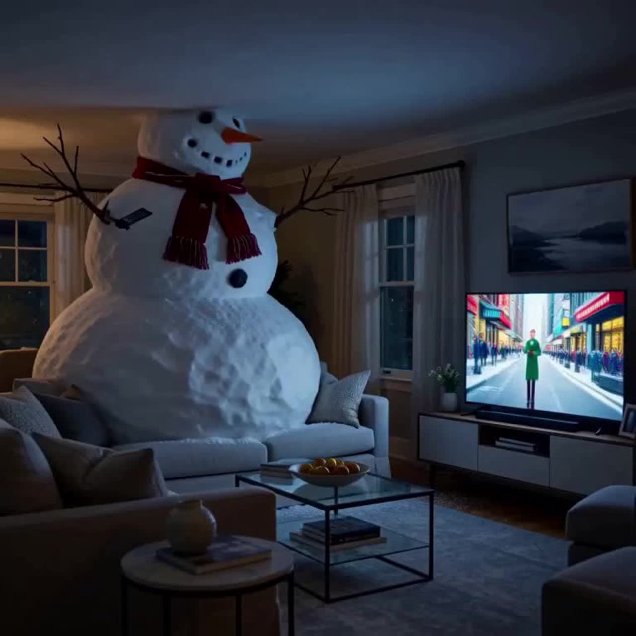 Snowman With My TV Remote artwork
