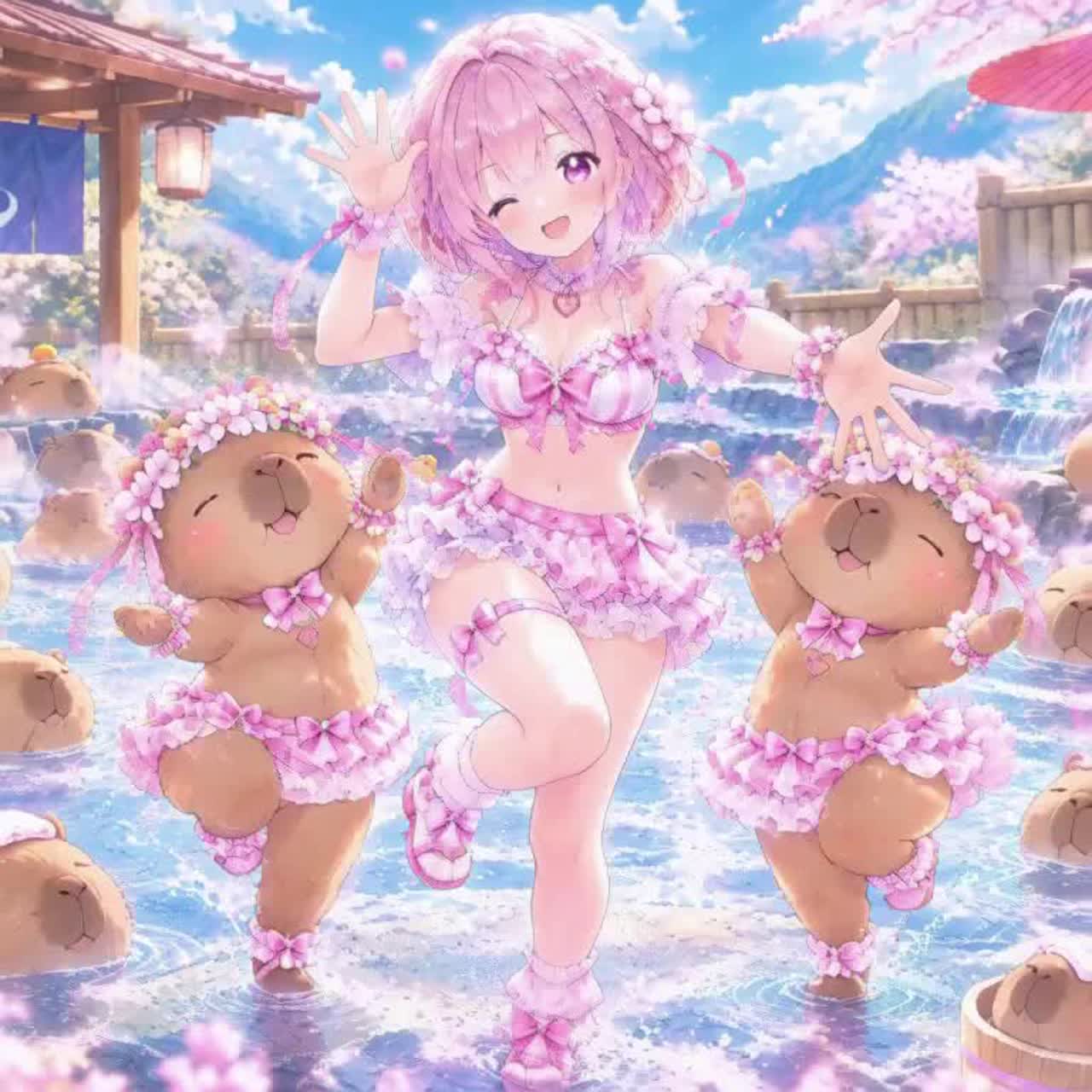 カピバラ パラパラ カピバララ〜🦫 〜温泉大好きパラダイス〜 #遊び心解放祭 #グッバイネクステ artwork
