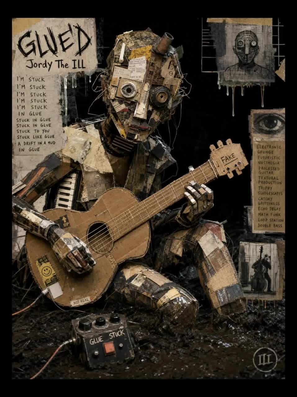 Glued artwork