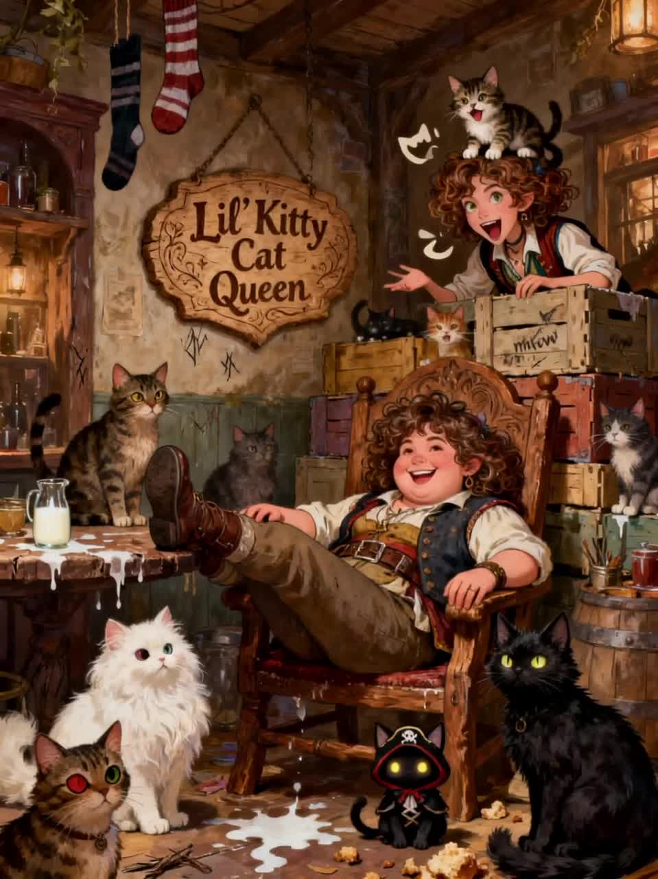 lil' kitty cat Queen artwork