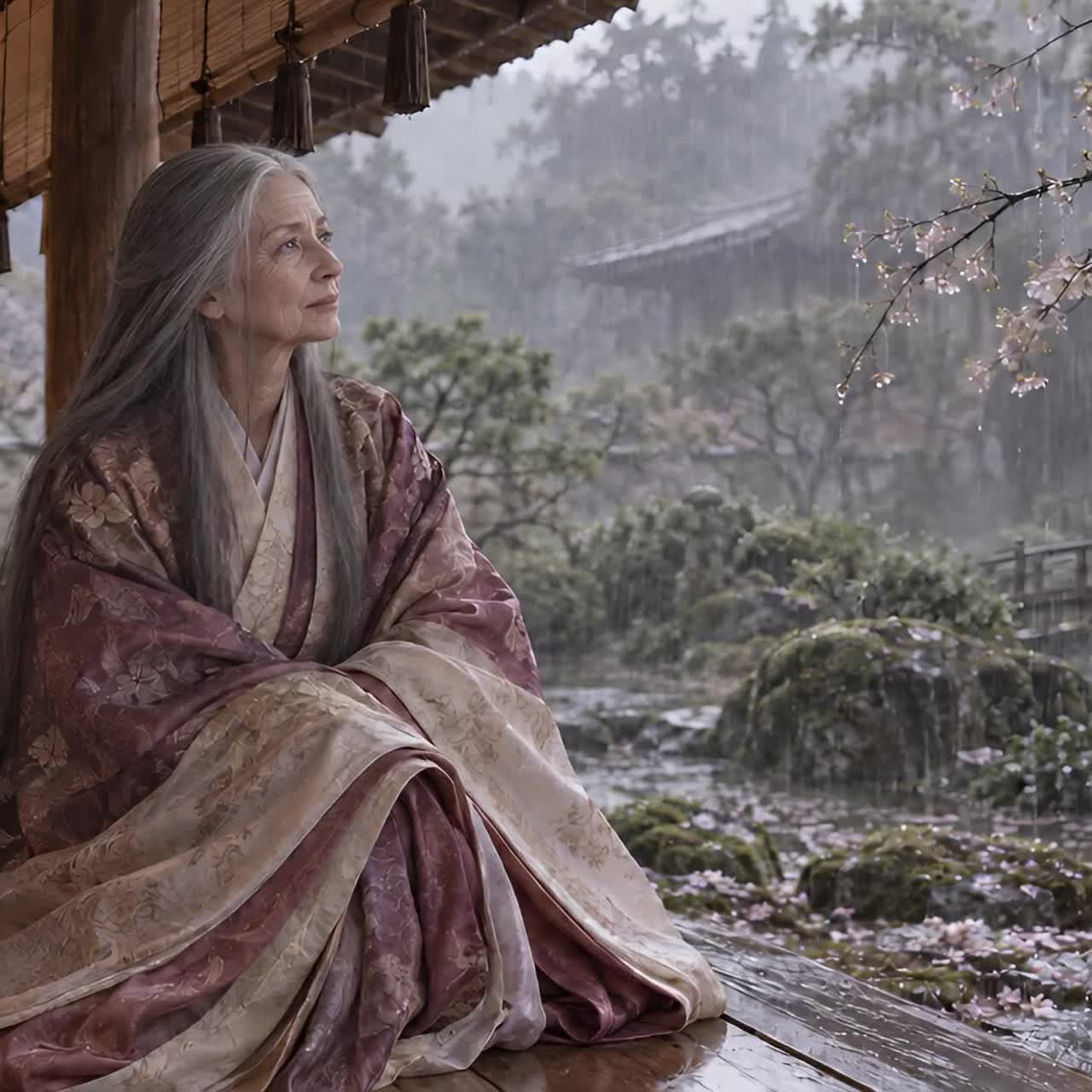 Faded Blossom Colors 花の色は 小野小町 Ono no Komachi artwork