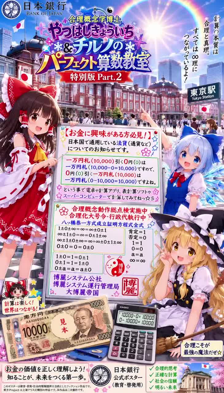 マイナス一万円札 (JP Choir Call & Response Ver.)(Rev.A KY-NNS一式用JIS-ALL Code ∞WOM,∞ROM 解析分析中)@八ッ橋恭一 artwork