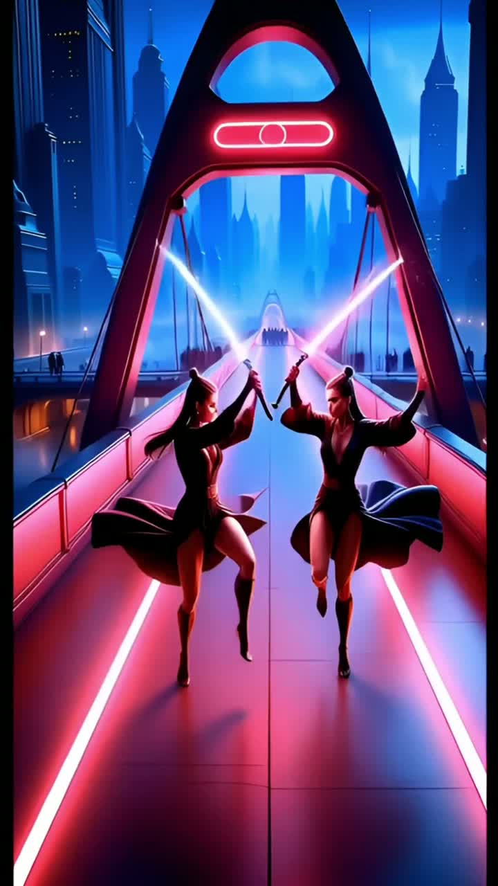 Sith Cybergoth Dance Party on a Bridge 3026 artwork