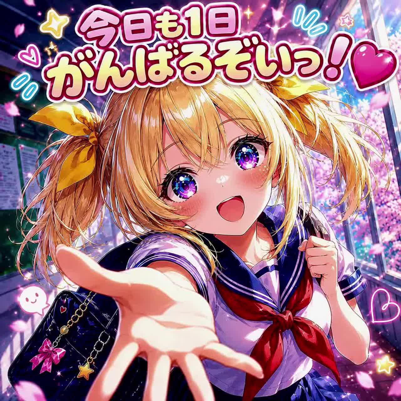 2,000 Followers 🎉今日も1日がんばるぞいっ！♥️ artwork