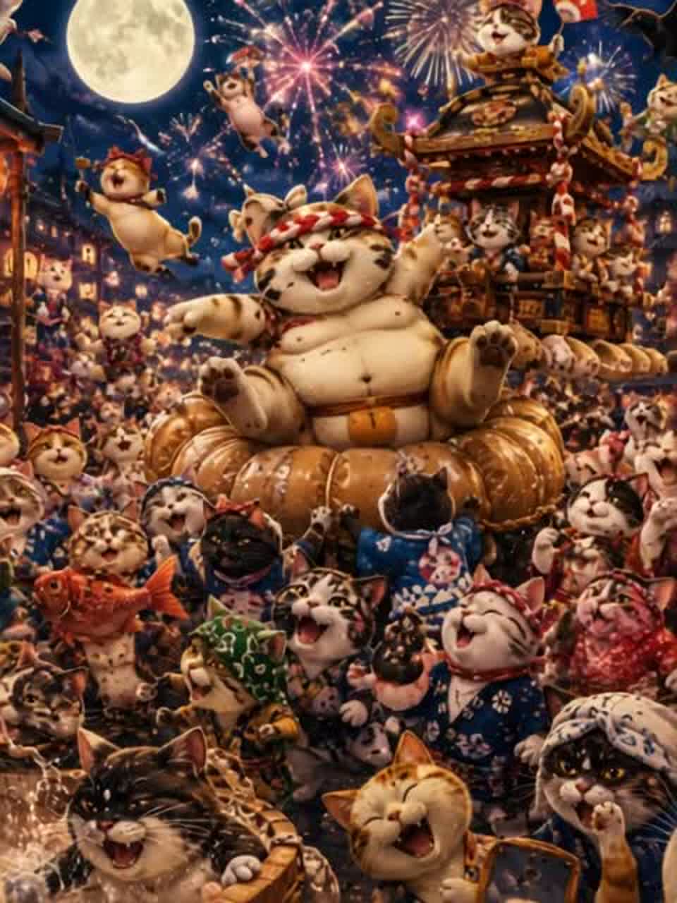 Fête des Chats sous la Lune #NGD-3 artwork