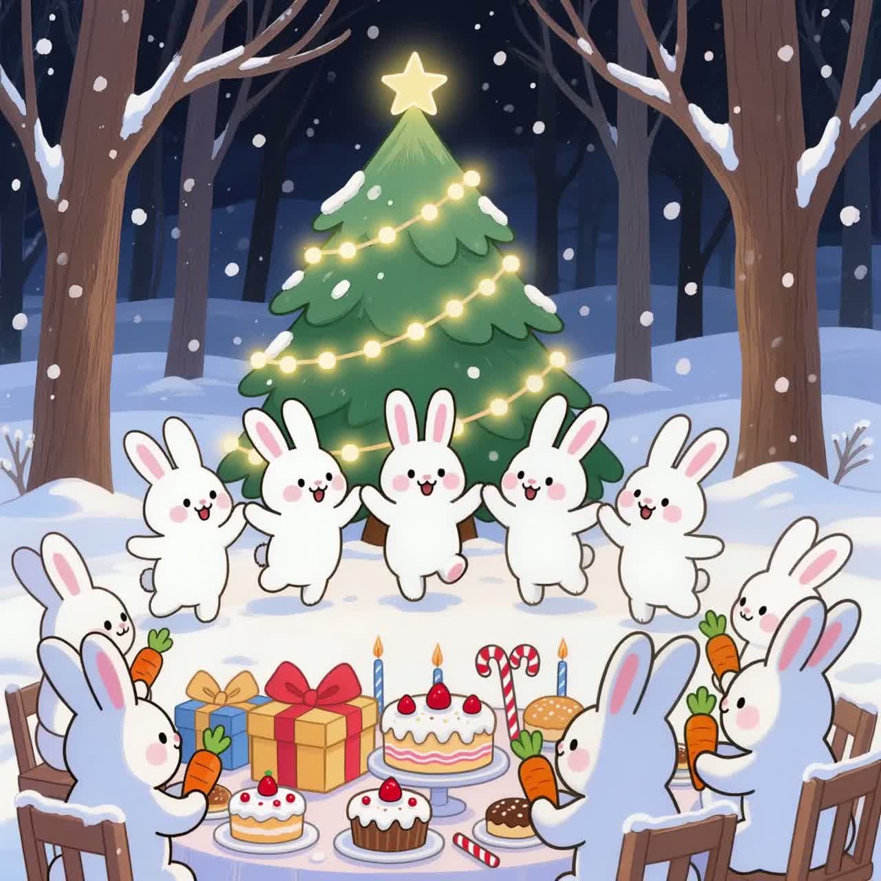 Rabbit Rabbit Rabbit Welcome December December Rabbit's Birthday Party ππ by Dreaminβ Rabbit | Suno