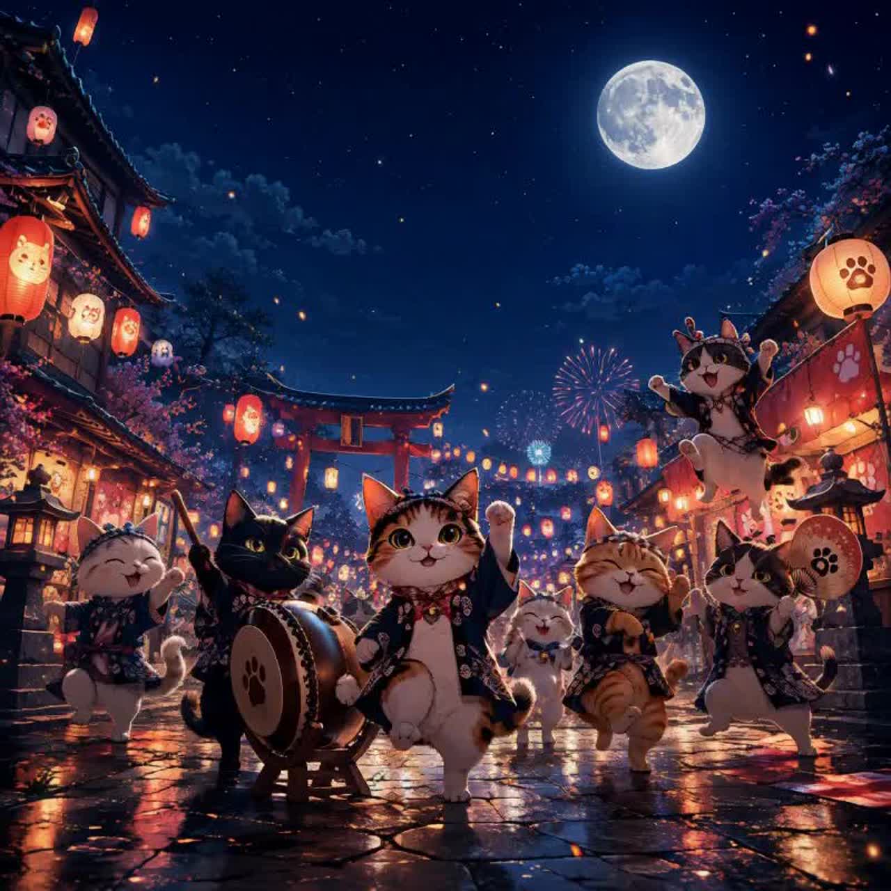 MIDNIGHT NYA-NYA PARADE #NECOGUNDAN-3 artwork