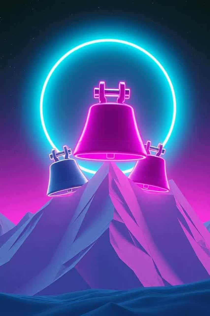 4 bells on a high mountain artwork