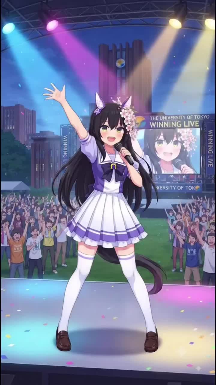 【ネコにゃー＆ウマ娘シリーズ】純白の恋化粧 ソダシ ウイニングライブ クユ カバーVer. その1 （yy電波ですか？イメージ） artwork