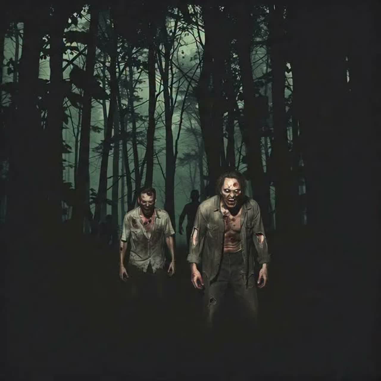 zombies in the forest artwork
