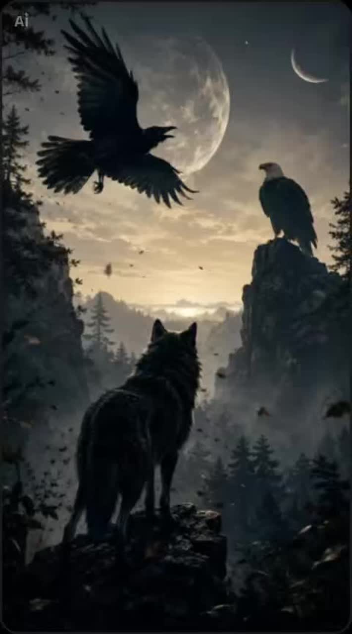 TRIUM VIRA :Le Corbeau et les passages (la rencontre) artwork